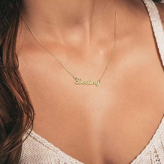 Personalized First name necklace - Rounded writing