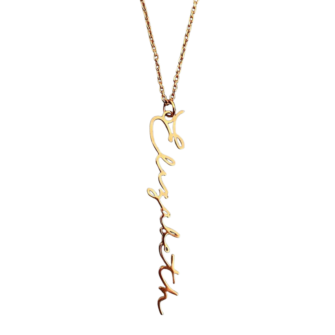 Personalized Necklace with Vertical Name
