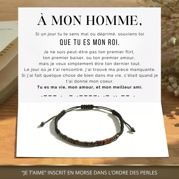 Je t'aime bracelet in Morse code
