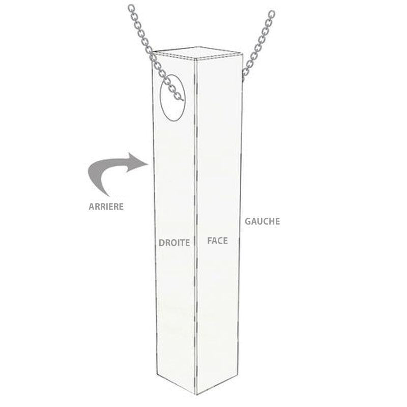 3D Engraved Bar Pendant Necklace