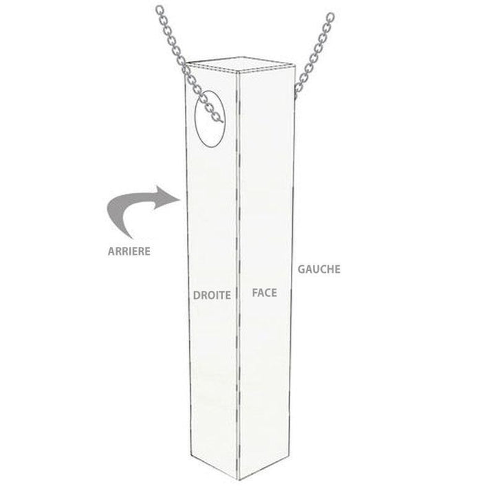 3D Engraved Bar Pendant Necklace